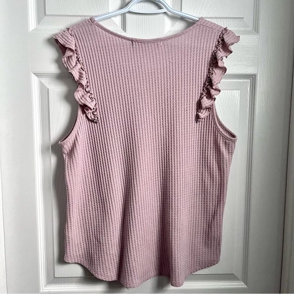3/25$💥 Chloe & Jasmine top pink Women XL shirt cami tank sleeveless ruffled - Picture 5 of 5